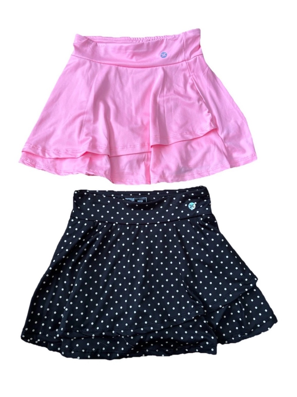 2-Pack Girls RBX Athletic Skorts — Pink & Black Polka Dot - L (6X)